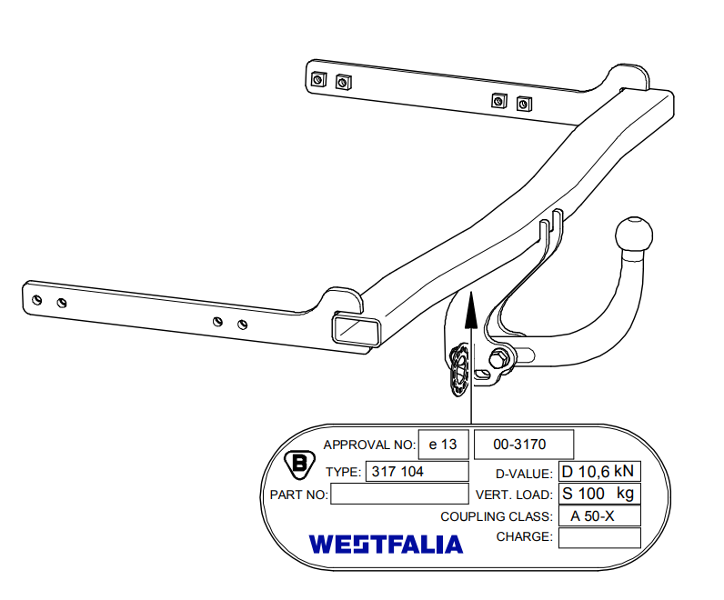 Hak holowniczy Westfalia 317104600001