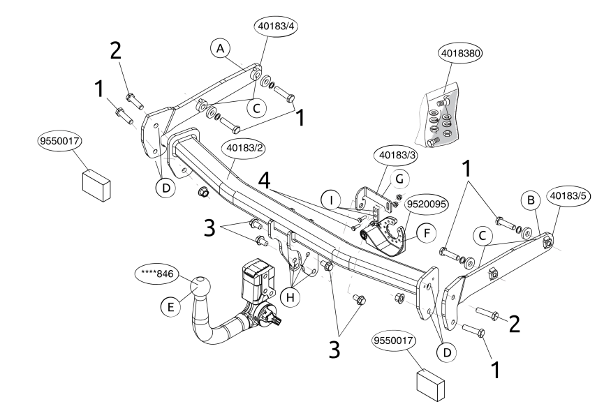 Hak holowniczy BRINK Audi A4 Avant Kombi B9 08/2015-