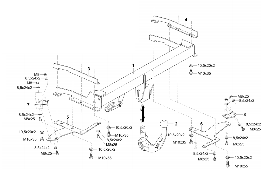 Hak holowniczy Westfalia Toyota Corolla Verso 2004 - 2009