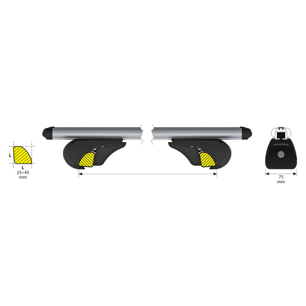 Bagażnik dachowy belki NORDRIVE Suzuki SX4 03/06>08/13