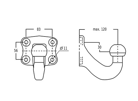 Kula haka uniwersalna WESTFALIA OBNIŻANA 30mm | 329062600001