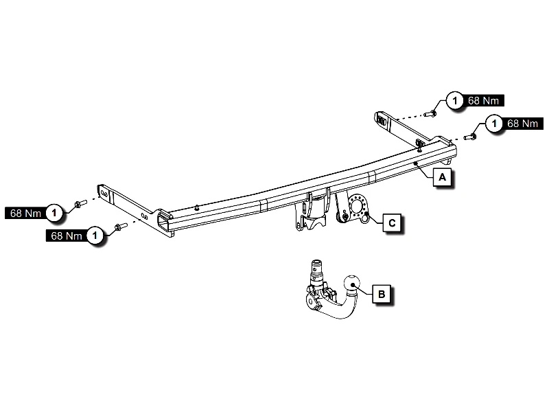 Wypinany pionowo hak holowniczy ORIS Skoda Octavia III kombi 2013-2020