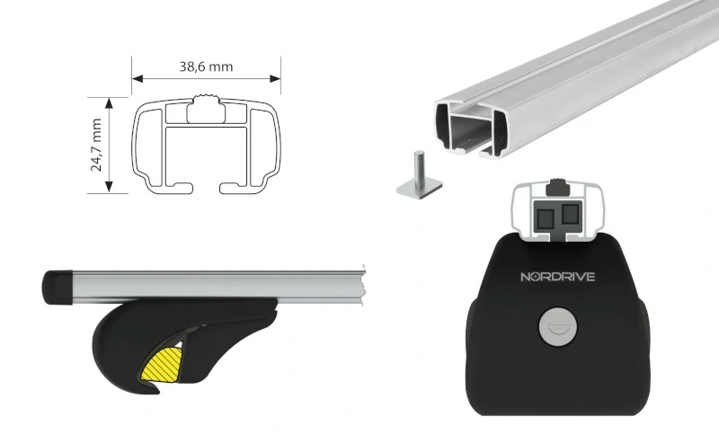 Bagażnik dachowy belki NORDRIVE Citroen Nemo 5p 12/08>03/14