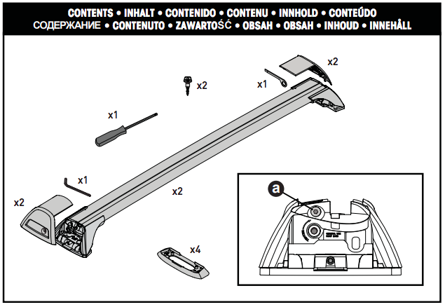 Bagażnik Yakima Flushbar SILVER VW Amarok Double Cab 4dr Ute 2010-