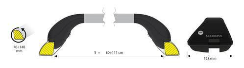 Nordrive N15022 "SNAP-FIT" TELESCOPIC ALUMINUM BARS 110-140CM