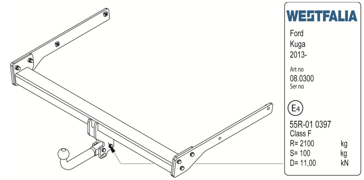 Hak holowniczy Westfalia Ford Kuga II 2013-2019