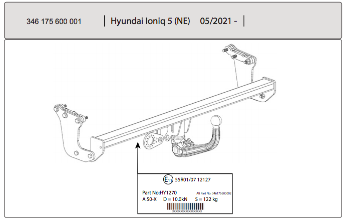 Hak Holowniczy Westfalia Hyundai Ioniq 5 Crossover 05/2021-