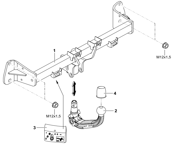 Hak wypinany Westfalia BMW Seria 4 Coupe F32 10.2013-03.2014 + wiązka