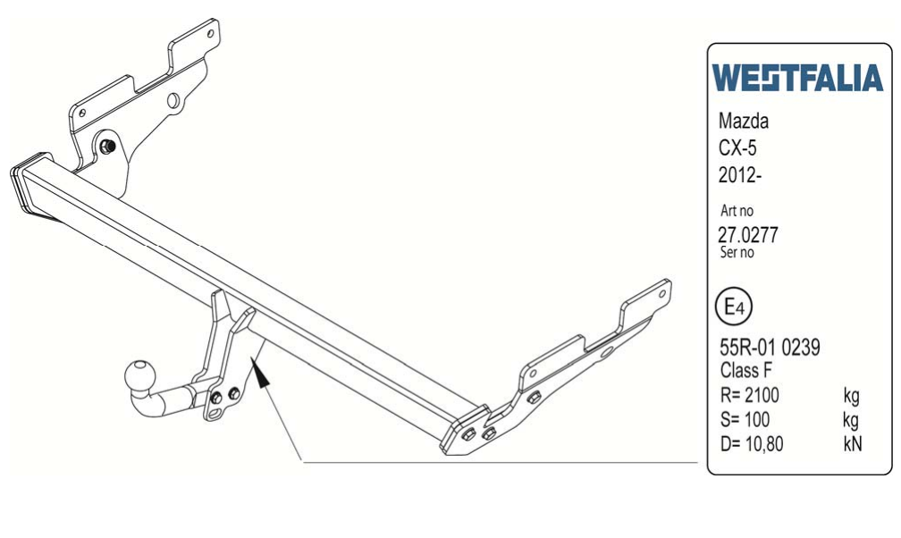 Hak holowniczy Westfalia Mazda CX-5 2012-2017