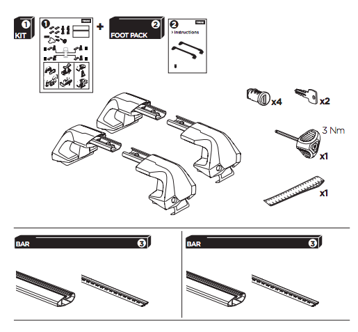 Bagażnik dachowy Thule Edge Black Citroen C5 X Hatchback 2022-