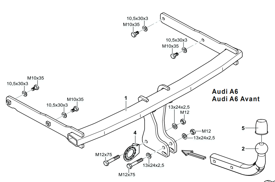 Hak holowniczy Westfalia Audi A7 2010-2018