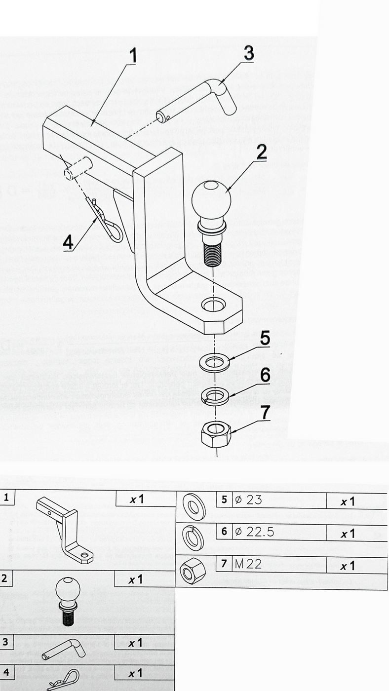 Kula adapter do haków USA AUTOHAK AH-8