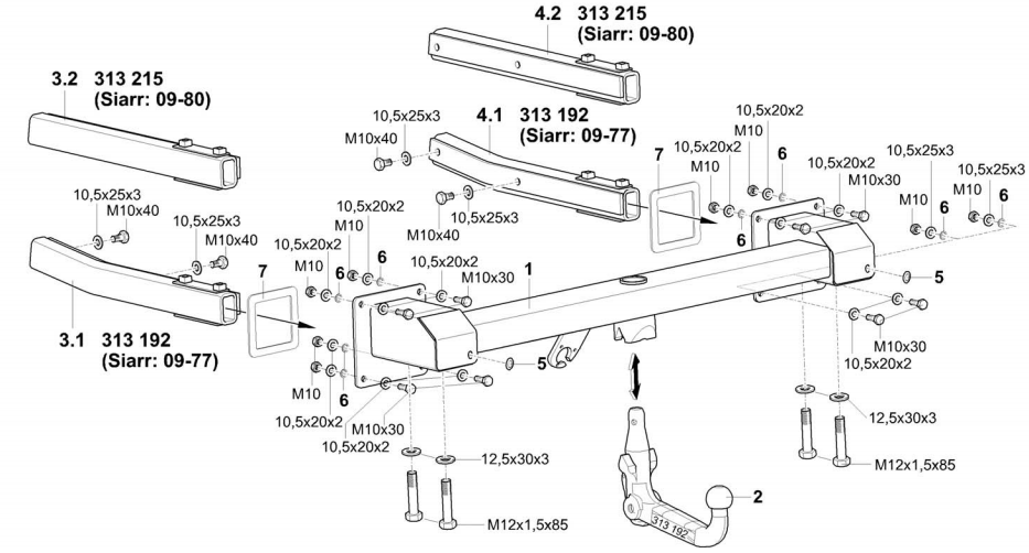 Hak holowniczy Westfalia Mercedes Klasa M (W164) 2005-2011